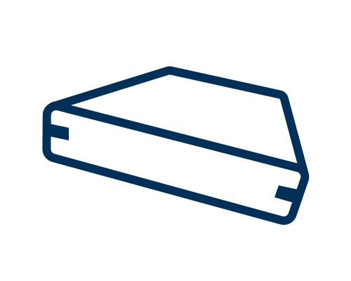 icon-buy Drawing of the cross-view of a composite decking board.