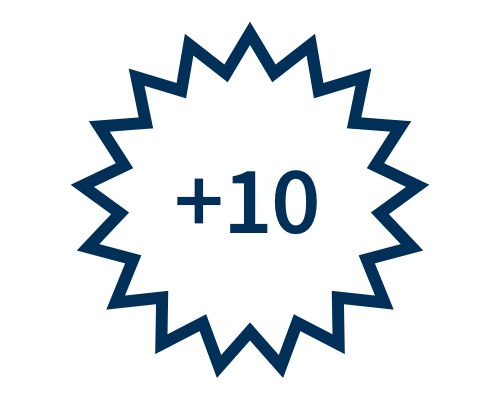 icon-earn Drawing of a starburst with +10 in the middle.
