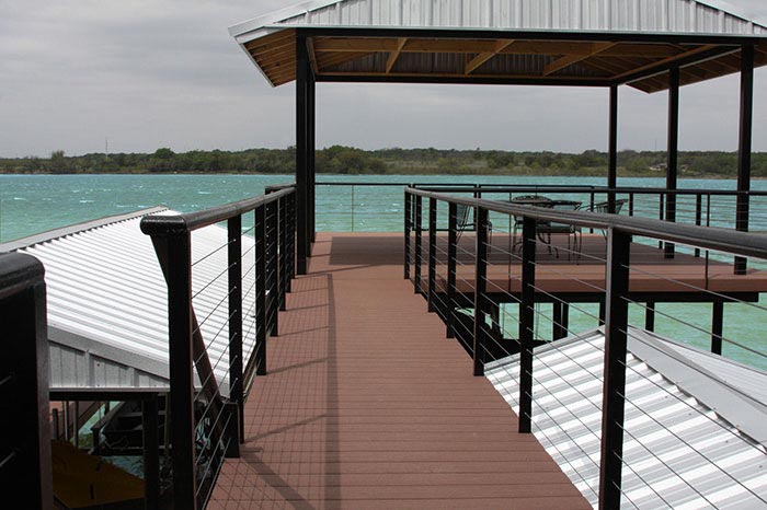 Dock with table and chairs