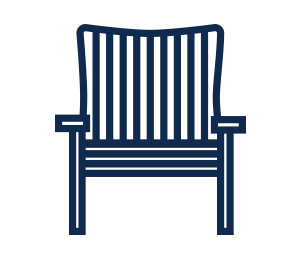 enjoy-chair Drawing of a wooden deck chair.