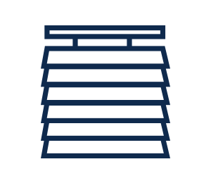 Drawing of window blinds.