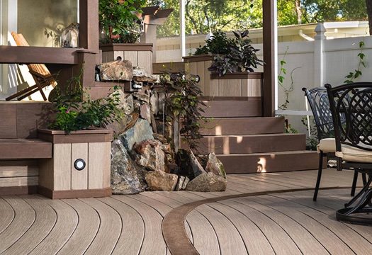 design-consideration2 Composite decking and composite deck stairs in contrasting colors.