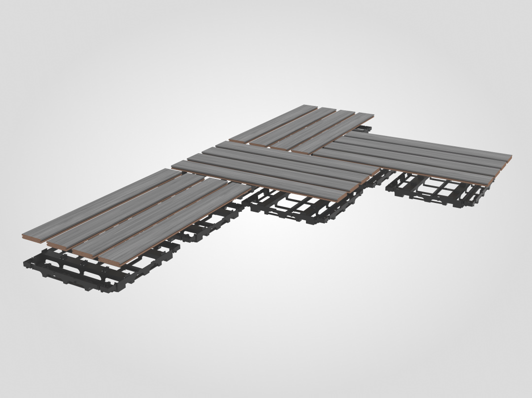 instadeck-install Layers of an InstaDeck, including panels and boards.